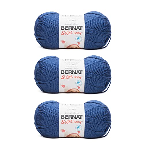 Bernat Softee Baby Navy Yarn - 3 Pack of 141g/5oz - Acrylic - 3 DK (Light) - 362 Yards - Knitting/Crochet by Bernat - Used condition - CA$21.47