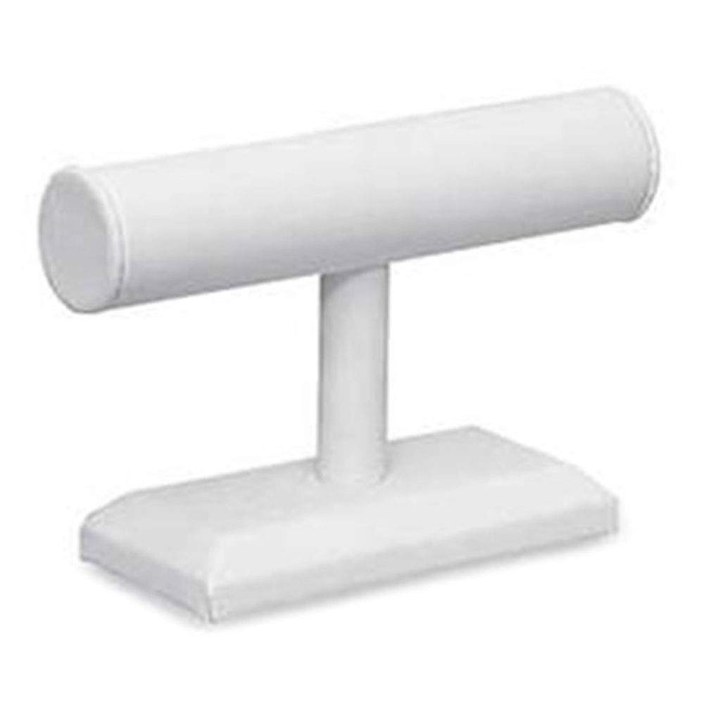 SSWBasics Small White Faux Leather T-Bar Display