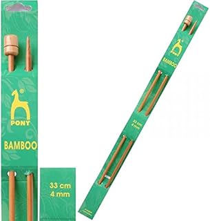 Pony Single Ended Bamboo Knitting Pins, Multi-Colour, 8mm