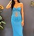 YELLOOP 2 Piece Outfits Summer Trendy Flowy Skirt with Short Sleeve Crop Top Matching Set Casual Streetwear Fashion (blue,S)