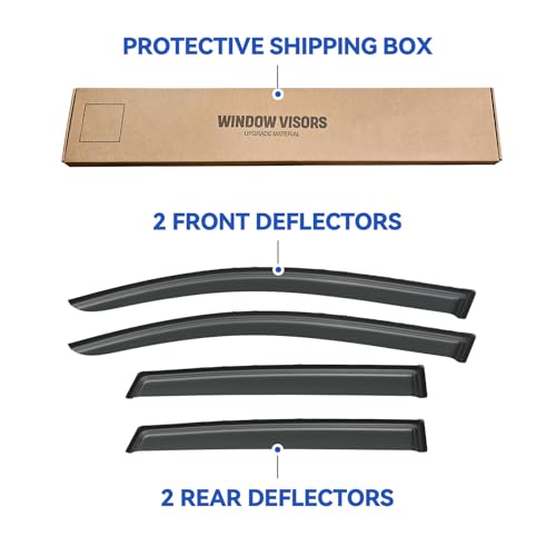 Image of Window Visors Rain Guards for 2007-2012 Dodge Caliber, Out-Channel Window Vent Wind Deflectors Visors Shades for 07-12 Dodge Caliber