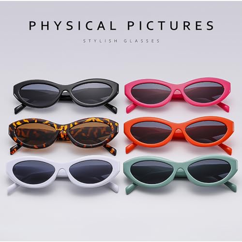 YAMEIZE Occhiali da Sole Ovali Retrò 90s per - Donna Uomo Occhiali di Cat Eyes Ovali d'epoca Protezione UV400