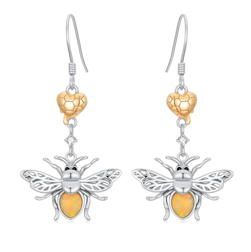 Diamond Butterfly/Dragonfly/Bee Earrings for Women 925 Sterling Silver Opal Dangle Drop Earrings Jewelry Gift for Mother Wife