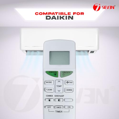 Image of 7SEVEN Compatible with Daikin Ac Remote Original ARC484B12 Model 132D Suitable 1 1.5 2 Ton Split and Window Air Conditioner with Backlit 38kHz 14 Keys