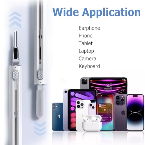 TwinkleHom AirPod Cleaning Kit, 3-in-1 Cleaning Tools for AirPods Pro/Case with Metal Pick & Soft Brush, Multifunctional Earbuds Cleaner for Phone Charging Port, Headphones Keyboards Cleaning Pen - Image 2