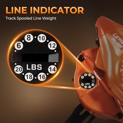 KastKing Lethal Blaze Baitcasting Fishing Reel, 7.3:1 High-Speed Gear Ratio, Low-Profile Baitcaster, Lightweight Glass Fiber-Infused Nylon Frame, Freshwater & Inshore Bass Fishing Reel - Thumbnail 6