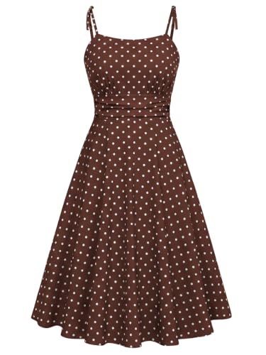 Image of Belle Poque Women's Spaghetti Strap Midi Vintage Tea Party Dress