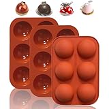 KIRZAX Stampo SemiSfera 3 Pezzi Stampo Cioccolato Stampi in Silicone,6 Cavità Stampo,Dolci Stampo Muffin,per Fare Cioccolato, Torta, Gelatina, Mousse a Cupola,Mousse Diametro Cupola: 5 cm