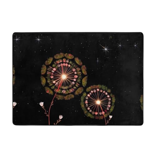 Tapis pissenlit étoilé isolant en flanelle contre le sol froid - 2