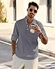 J.VER Linen Shirts Men Long Sleeve Regular Fit Casual Beach Summer Henley Shirt for Men with Pocket Dark Grey 3XL #3