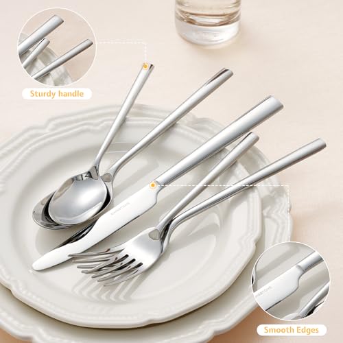KINGSTONE Silverware Set, 40-Piece Forged Flatware Cutlery Set Premium Stainless Steel, Service for 8, for Home, Wedding, Party,Gift, Mirror Polished and Dishwasher Safe by KINGSTONE - Image 4