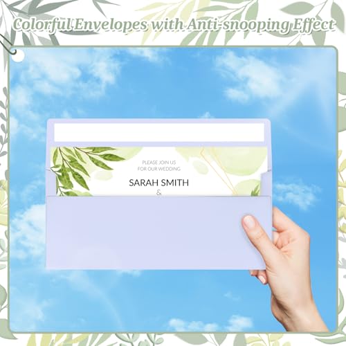 Image of 50 Pcs #10 Light Purple Envelopes Letter Size Self Seal, Business Envelopes