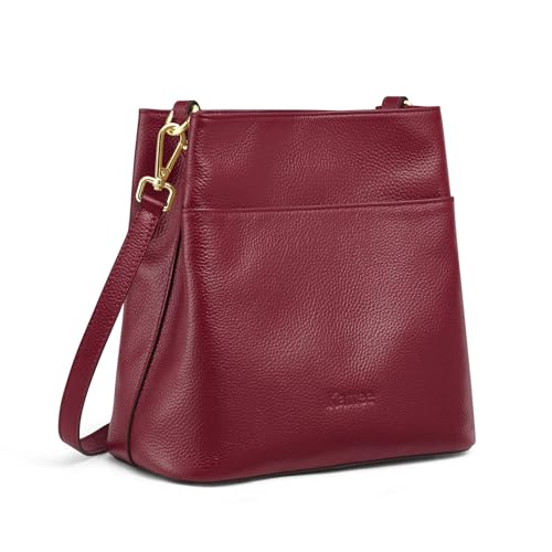 Image of Kattee Leather Handbags for Women 2026, Soft Shoulder Tote Crossbody Purses Bucket Bags with 2 Detachable Straps