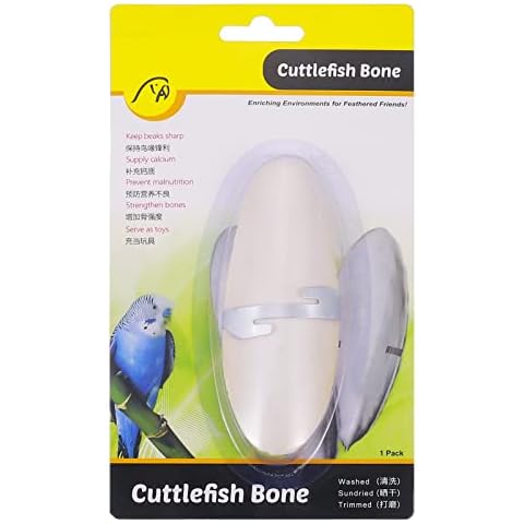 Popuppe 1 Pcs Cuddle Bone, Bird Cuttlebone Toys, Chewing Cuttlefish Bones, Chewing Cuttlefish Bone with Aluminum card for Pet Parakeets Budgies Tortoises(11) Cover