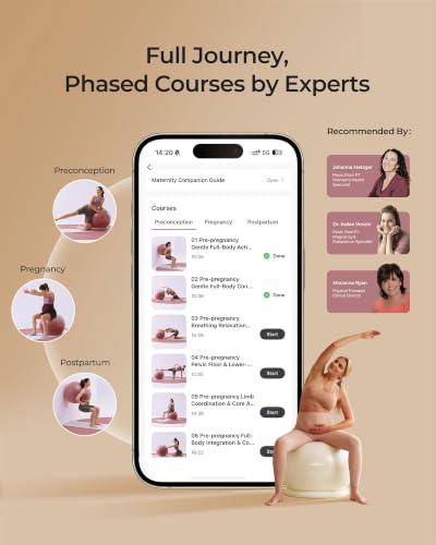 Image of Momcozy BirthEase Pregnancy Ball Set, Birthing Yoga Ball with App Courses