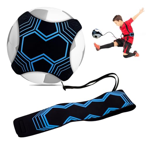 Fußballtrainer mit Kordel,Solo Übungshilfe mit Gürtel und elastischem Seil,Kinder Fussball Schnur Kick Trainer Verstellbar,Universell für Fußballgröße,Perfekt zur Verbesserung der Fußballfähigkeiten
