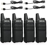 Retevis RT622 Walkie Talkies for Adults, Mini 2 Way Radio Rechargeable, 113g Portable Radio, VOX, PMR446, Professional Walkie Talkies 4 Pack for Restaurants, Hotels, Cafes (Black, 4 Pack)