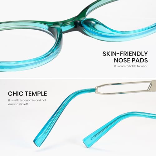 Image of Cyxus Oval Blue Light Glasses for Women Fashion UV Blocking Computer Glasses 8242