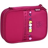Rebecca Bonbon Estojo Escolar, 36 Canetas, com Divisórias e Elásticos Internos, Fecho em Zíper, Material Resistente (Rosa)
