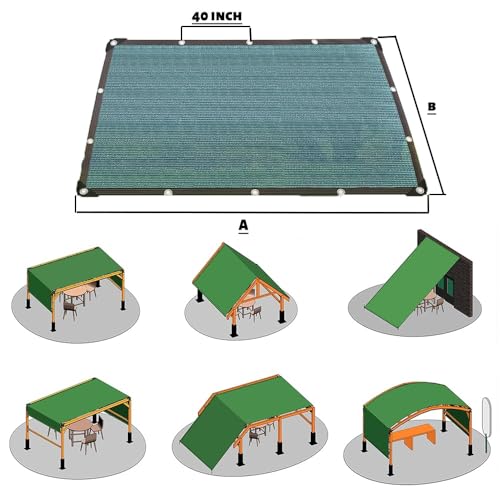 Toile d'ombrage vert foncé 6x15 m pour rafraîchir votre jardin en été - 6