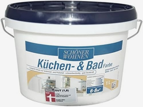 Küchen- und Badfarbe weiß matt 1 l Schöner Wohnen