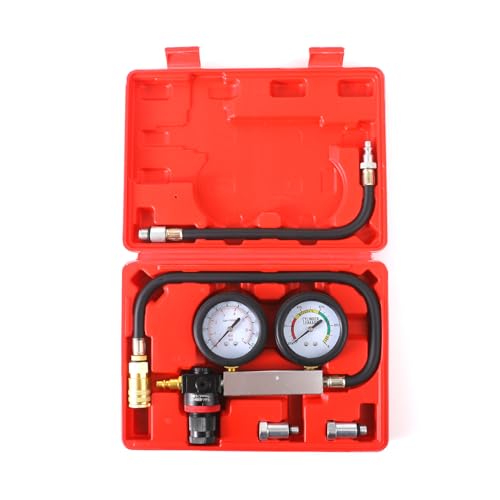Gnhydxfe TU-21 Engine Cylinder Leak Down Tester Kit Automotive Engine Compression Leakage Test Kit for Cars Trucks Motorcycles (red)