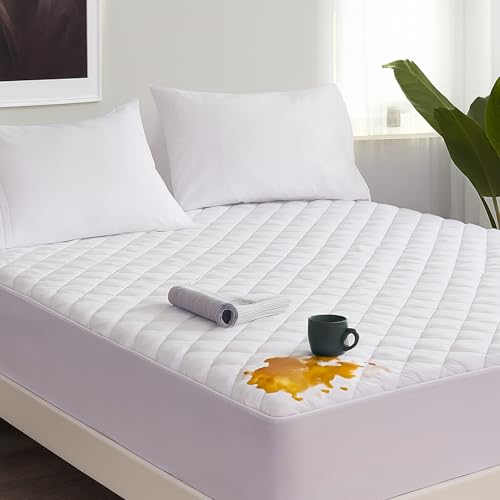 Waterproof Quilted Mattress Protector Superking | OEKO-TEX Certified Microfiber Mattress Cover | 30cm Extra Deep Breathable & Noiseless Mattress Pad | All-Round Elastic Mattress Cover