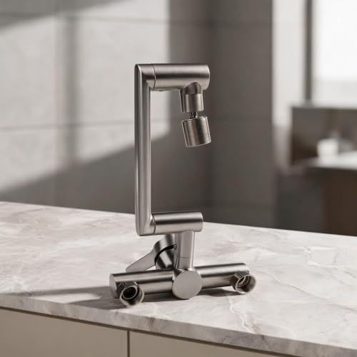 Robinet mural orientable 360 avec double commande eau chaude et froide