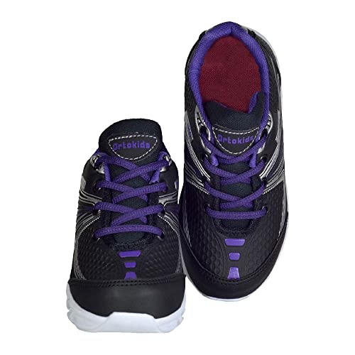 Tênis De Led Luzinha Infantil Menina Ortokids 014 Gênero:Menina;Tamanho:29;Cor:Preto/Roxo