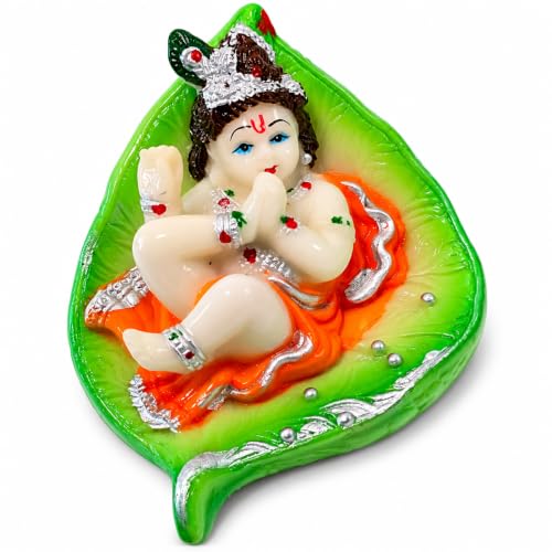 Bal Krishna Idol with Makhan Matki for Home Decor, Laddu Gopal Mu...