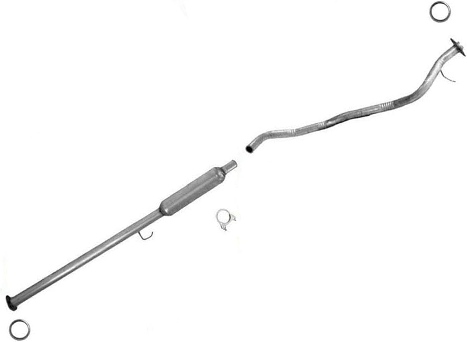 Replacement Parts for 1997 1998 1999 2000 2001 Honda CRV CR-V Front Resonator Pipe Rear Extension Pipe 2pc
