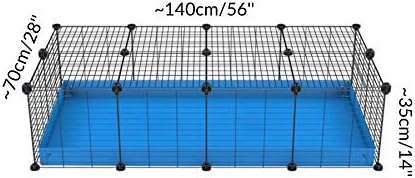 C&C Cage for Guinea Pig 4x2 with lid by KAVEE - Blue coroplast