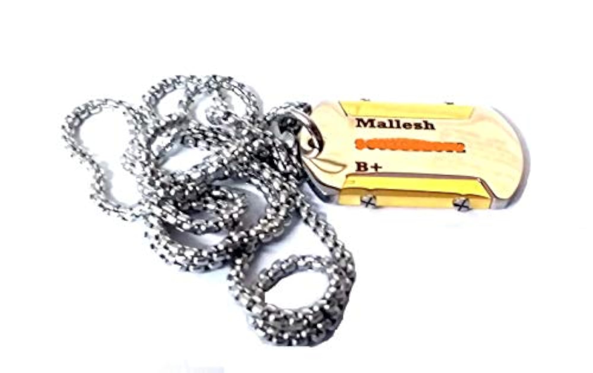 Dog Tag Silver Pendant Necklace for Men, Gift Idea
