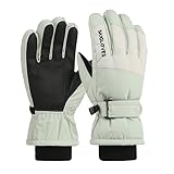 [LEZOOY] スノーボード スキーグローブ キッズ スキー手袋 子供用 防寒手袋 冬用 グローブ 厚手 タッチスクリーンフィルム 保温 防水 防寒 防風 滑り止め スキー 通学 雪遊び バイク 登山 アウトドア グリーン ワンサイズ