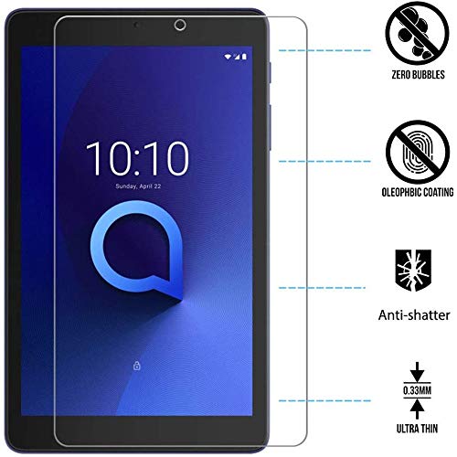 Uponew For Alcatel Joy Tab Tempered Glass Screen Protector - [2 Pack] Tablet Tempered Glass Screen Protector Frontier Protective Protector Clear Cover For Alcatel Joy Tab #TOP3
