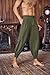 Gafeng Mens Pirate Pants Medieval Renaissance Viking Knicker Colonial Elastic Waist Halloween Cotton Costume Pants Army Green