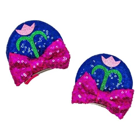 Viwind Mouse Ear Hair Clips for Women, Cute Anna Bow Ear Barrettes for Adults, Glitter Princess Costumes Birthday Party Favors Hair Accessories Cover