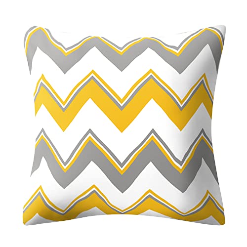 Drmstow Yellow Pillow Covers 18X18 Set Of 4 Modern Geometric Floral Spring Summer Throw Pillows Outdoor Decorative Square Pillow Cushion Case For Couch Living Room Bedroom Indoors Home Decor #TOP3