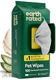 Earth Rated Dog Wipes for Paws & Butt, Deodorizing, Unscented, 100ct
