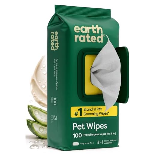 (Packaging May Vary) Earth Rated Dog Wipes, Thick Plant Based Grooming Wipes For Easy Use on Paws, Body and Bum, Unscented, 100 Count