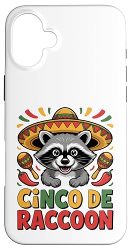 Cinco de Raccoon �ʔ������L�V�J���t�B�G�X�^���� �X�}�z�P�[�X iPhone 16 Plus �p
