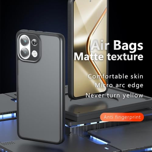Image of Matte PC + TPU Back Cover Case for Oppo K13 5G, Air Bag Protection, Anti-Fingerprint, Camera Protection, Never Turns Yellow, Micro Arc Edge, Black