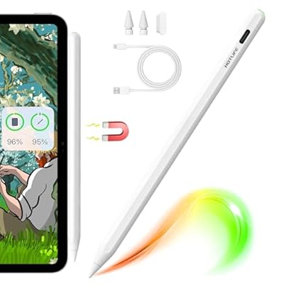 HOTLIFE - Lápiz para iPad A16/10/9/8/7th/Air 13 /11 /Pro 13 /12.9 /11 /Air 5/4/3rd/Mini 6/5th Generation Lápiz Táctil con Carga Inalámbrica Magnética para iPad 2018-2025 Blanco