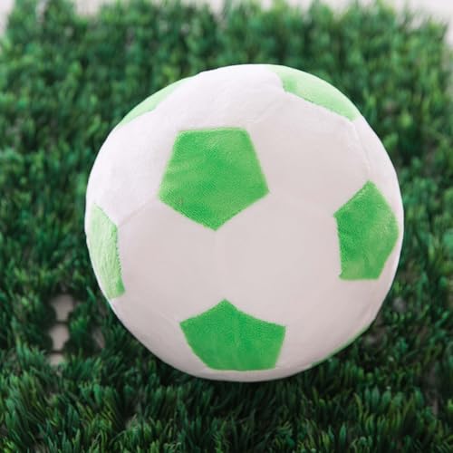 Plüsch Fußball Spielzeug, Stoffball Flauschige Fussball Fußbälle Gefüllte FußbälleSport Kissen, zum Spielen und Kuscheln, Weiches Schmusetier für Mädchen, Jungen, Babys (22 cm,Grün)