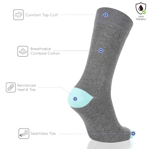 Image of Mysocks Crew Socks for Women Men Colorful Seamless Toe Soft Cotton Dress Socks