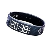 アラーム付き 腕時計 振動アラーム デジタルウォッチ スマートウォッチバンド クロック 静音 調整可能 旅行・スポーツ 男女兼用 子供 寝起き困難向け 学生・男性向け 誕生日・夏休み・祝日プレゼント (black)