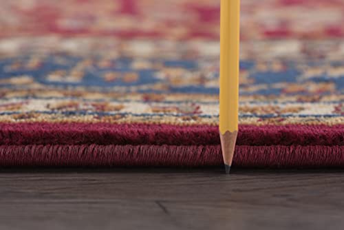 Alfombra ovalada roja 5'3" x 7'3" para interiores miniatura 4