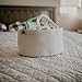 Parker Baby Rope Diaper Caddy Organizer - Nursery Storage Bin and Car Organizer for Diapers and Baby Wipes - Diaper Organizer for Baby Essentials, Baby Shower Gifts - White