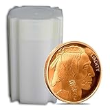 Twenty 1 Oz. Buffalo Copper Coin .999 Fine Copper Bullion Art Rounds in Coin Tube By Unique Metals