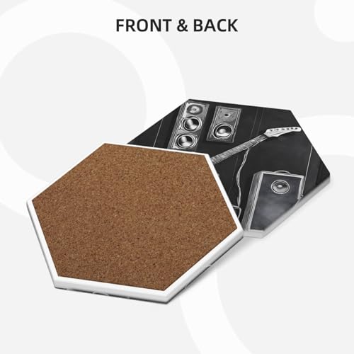 Dessous de verre en céramique table basse maison lot de 6 forme hexagonale - 8
